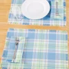 Mountain Weavers Hartland Spring Plaid Weave Cotton Placemat, Set of 2