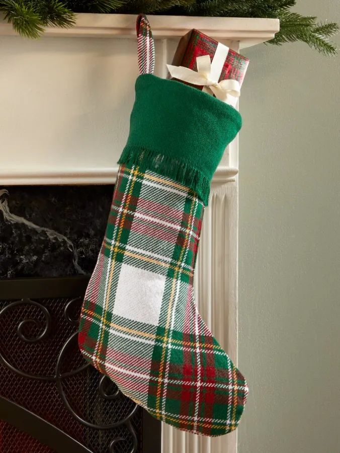 Mountain Weavers Holiday Plaid Christmas Stocking