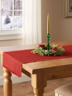 Mountain Weavers Original Mountain Weave Cotton Table Runner, 18 Inch Wide