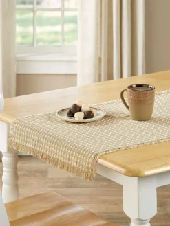 Mountain Weavers Original Mountain Weave Cotton Table Runner, 18 Inch Wide