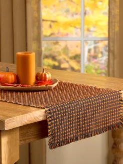 Mountain Weavers Original Mountain Weave Cotton Table Runner, 18 Inch Wide