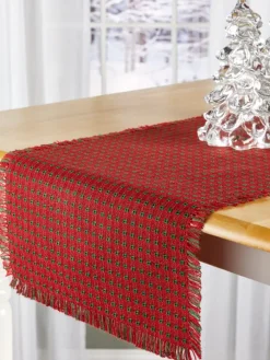 Mountain Weavers Original Mountain Weave Cotton Table Runner, 14 Inch Wide