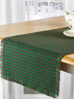 Mountain Weavers Original Mountain Weave Cotton Table Runner, 14 Inch Wide