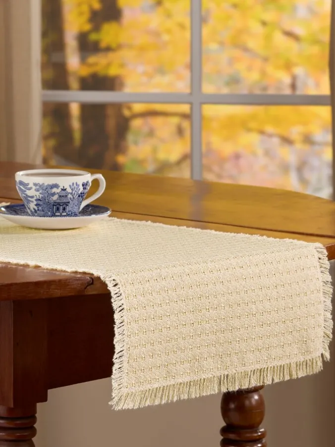 Mountain Weavers Original Mountain Weave Cotton Table Runner, 14 Inch Wide