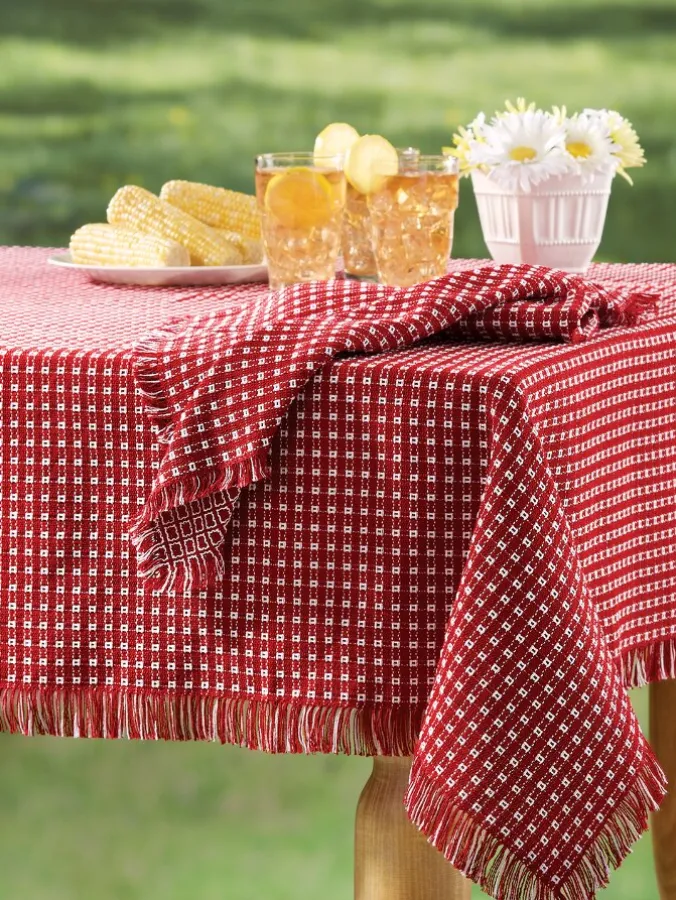 Mountain Weavers Original Mountain Weave Extended-Size Oblong Cotton Tablecloth