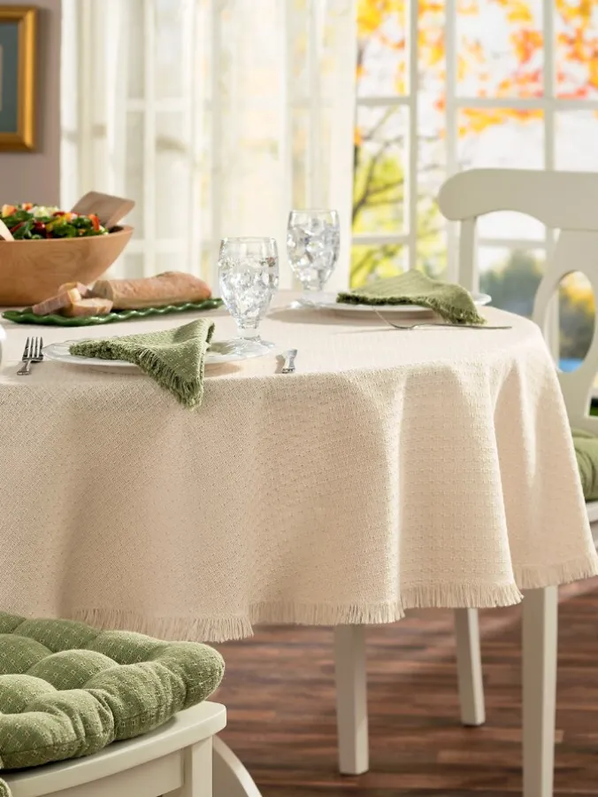 Mountain Weavers Original Mountain Weave Extended-Size Oblong Cotton Tablecloth
