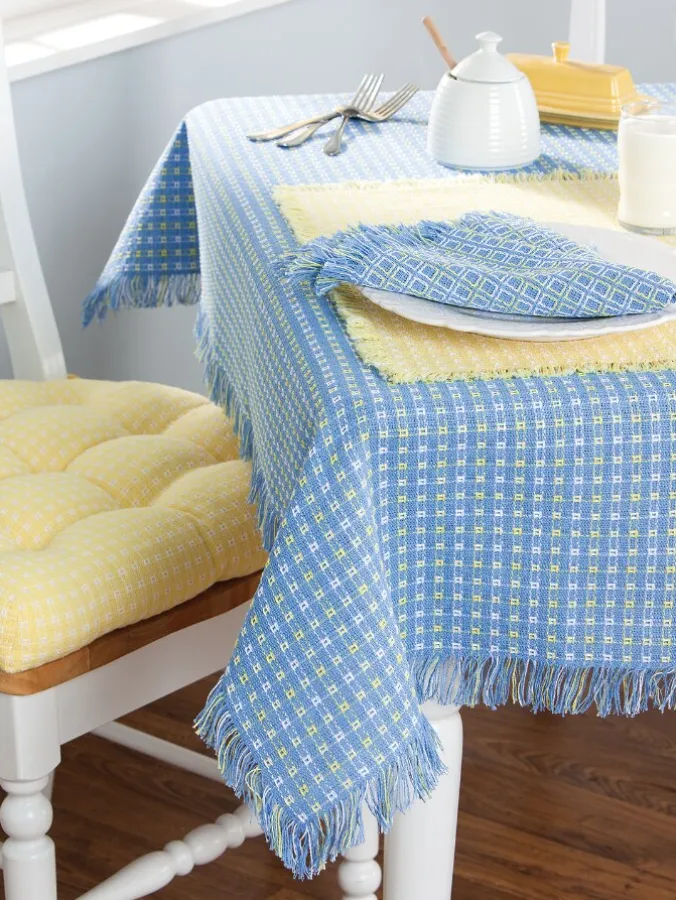 Mountain Weavers Original Mountain Weave Extended-Size Oblong Cotton Tablecloth