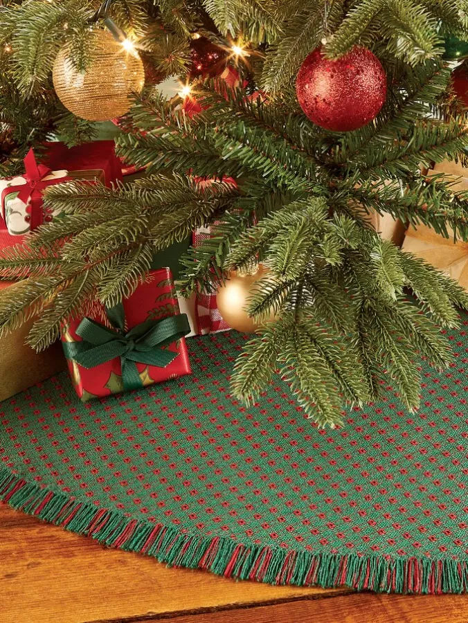 Mountain Weavers Original Mountain Weave Cotton Christmas Tree Skirt