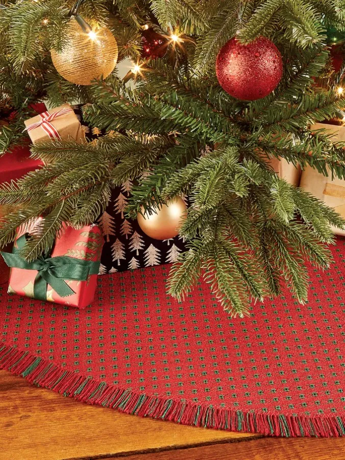 Mountain Weavers Original Mountain Weave Cotton Christmas Tree Skirt