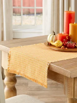 Mountain Weavers Thanksgiving Cotton Table Runner, 18 Inch Wide