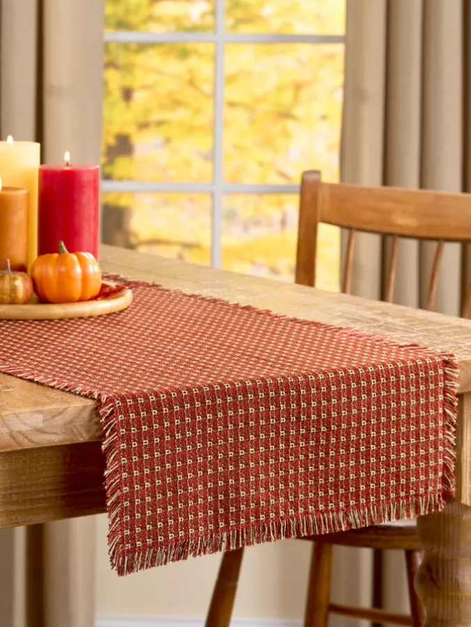 Mountain Weavers Thanksgiving Cotton Table Runner, 18 Inch Wide