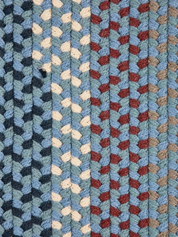 Mount Mansfield Indoor/Outdoor Multicolor Braided Oval Runner