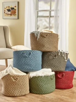 Mount Mansfield Indoor/Outdoor Multicolor Braided Basket
