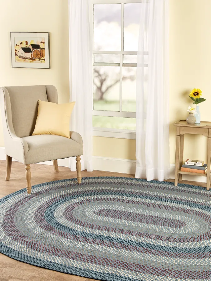 Mount Mansfield Indoor/Outdoor Multicolor Braided Oval Rug