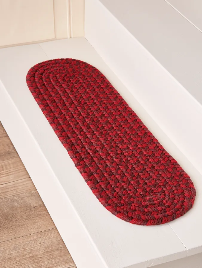 Mount Mansfield Multicolor Braided Oval Stair Tread, Set of 13