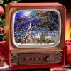 Musical TV With Christmas Village Scene