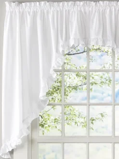 Narrow Ruffles Rod Pocket Priscilla Swag Pair by Country Curtains®