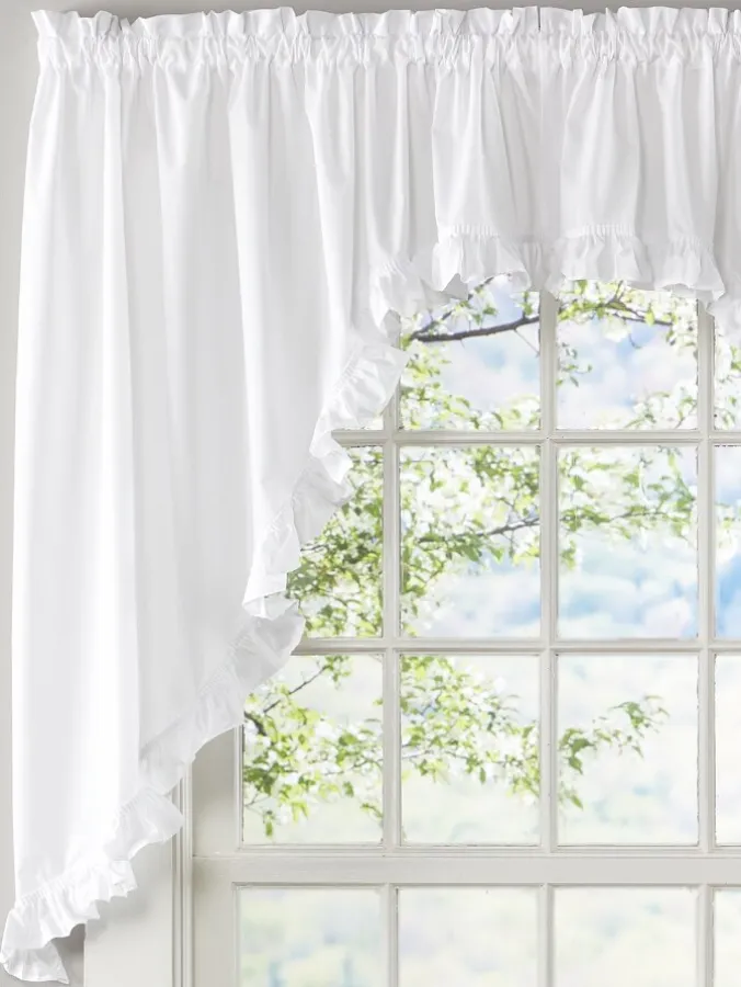 Narrow Ruffles Rod Pocket Priscilla Swag Pair by Country Curtains®