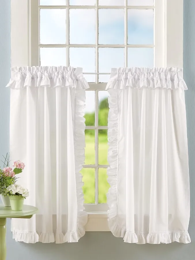 Narrow Ruffles Rod Pocket Priscilla Tiers by Country Curtains®