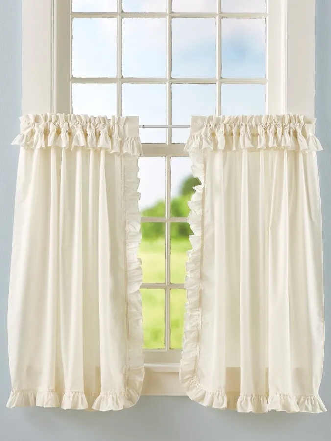 Narrow Ruffles Rod Pocket Priscilla Tiers by Country Curtains®