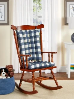 Never-Flatten Buffalo Check Rocker Chair Cushion Set by Country Curtains®, In 2 Sizes