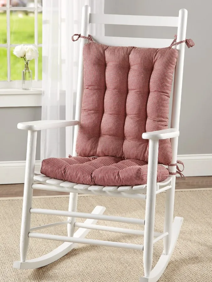 Never-Flatten Essex Check Rocker Cushion Set, In 2 Sizes