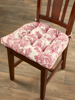 Never-Flatten Essex Toile Chair Cushion, In 2 Sizes