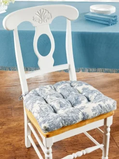 Never-Flatten Essex Toile Chair Cushion, In 2 Sizes