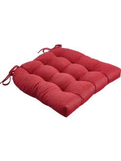 Never-Flatten Solid Color Cotton Duck Chair Cushion, In 2 Sizes