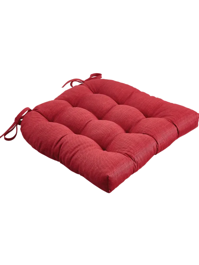 Never-Flatten Solid Color Cotton Duck Chair Cushion, In 2 Sizes