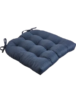 Never-Flatten Solid Color Cotton Duck Chair Cushion, In 2 Sizes