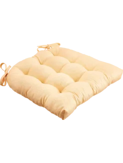 Never-Flatten Solid Color Cotton Duck Chair Cushion, In 2 Sizes