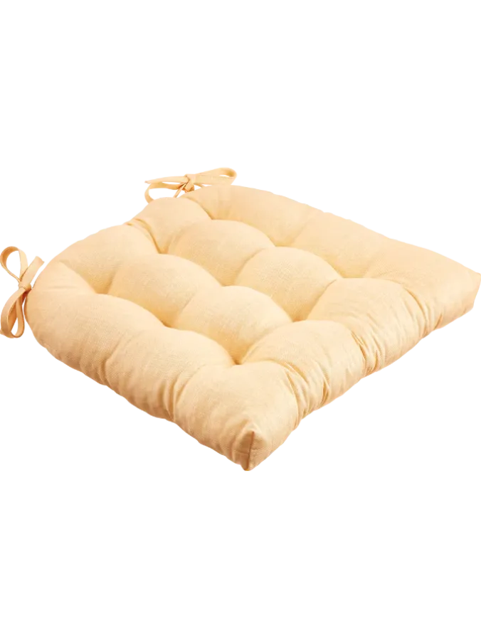 Never-Flatten Solid Color Cotton Duck Chair Cushion, In 2 Sizes