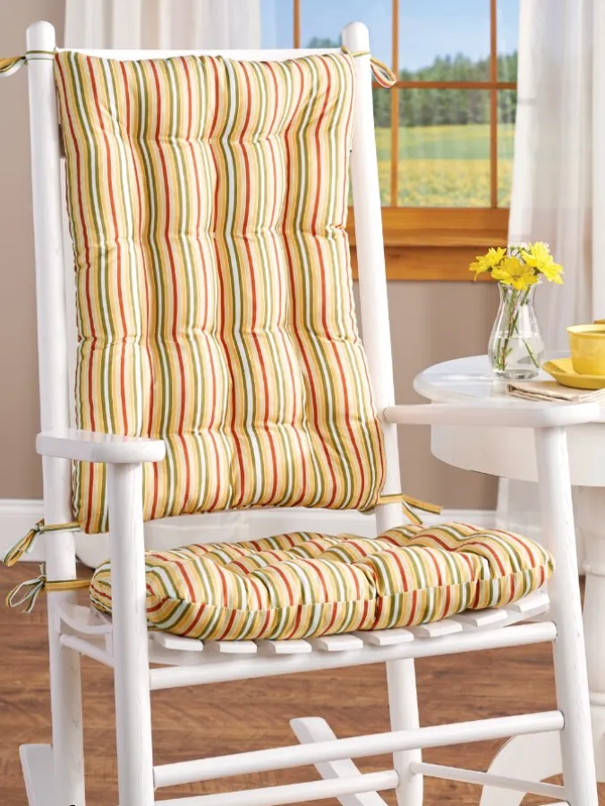 Never-Flatten Tufted Rocker Chair Cushion Set, In 2 Sizes