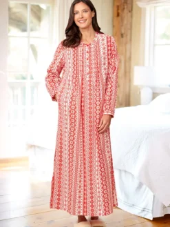 Nordic Snowflake Flannel Nightgown