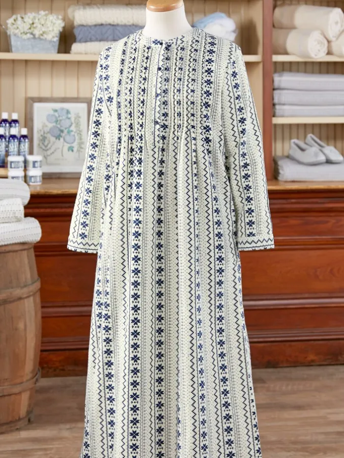 Nordic Snowflake Flannel Nightgown