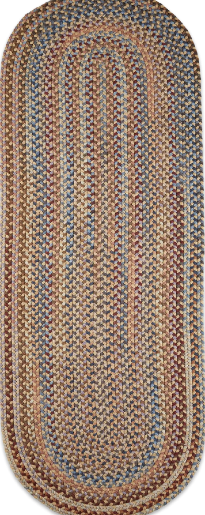 Northshire Multicolor Oval Braided Wool Runner Rug