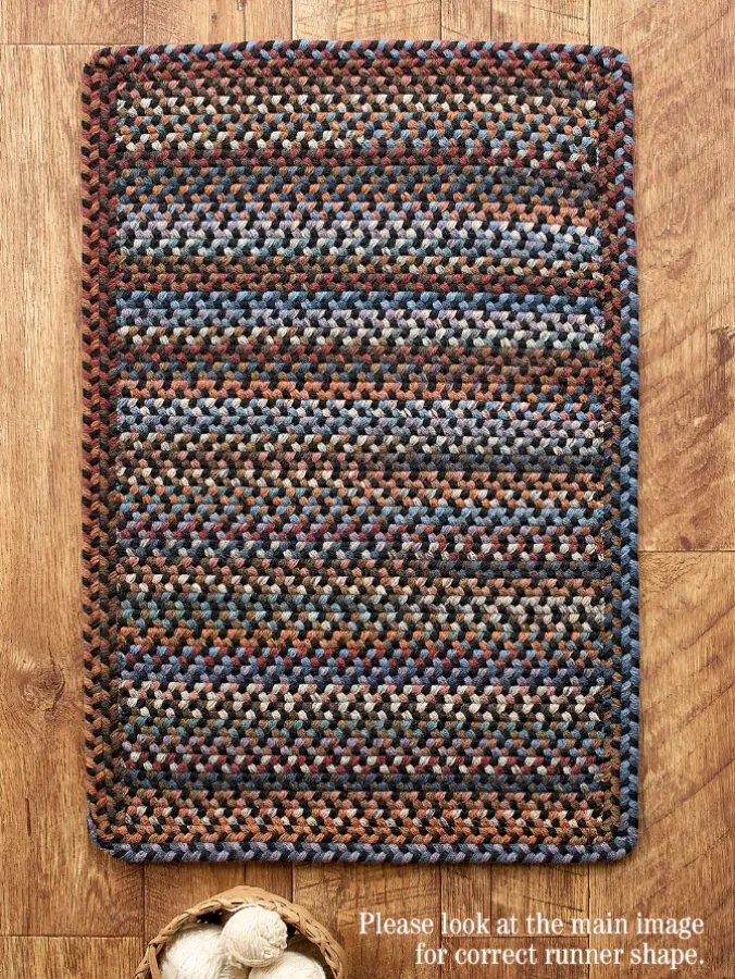 Northshire Multicolor Rectangle Braided Wool Runner Rug