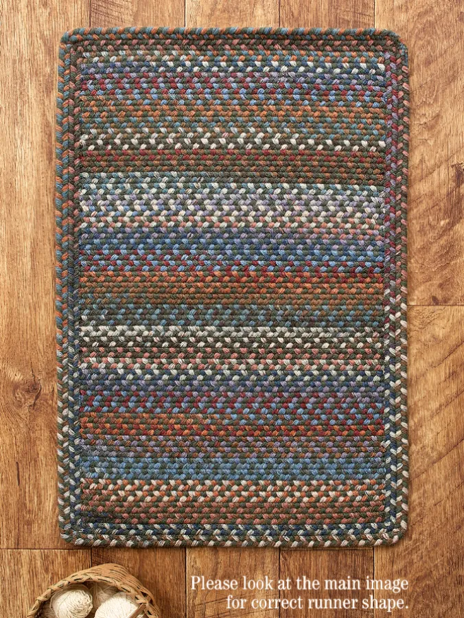 Northshire Multicolor Rectangle Braided Wool Runner Rug
