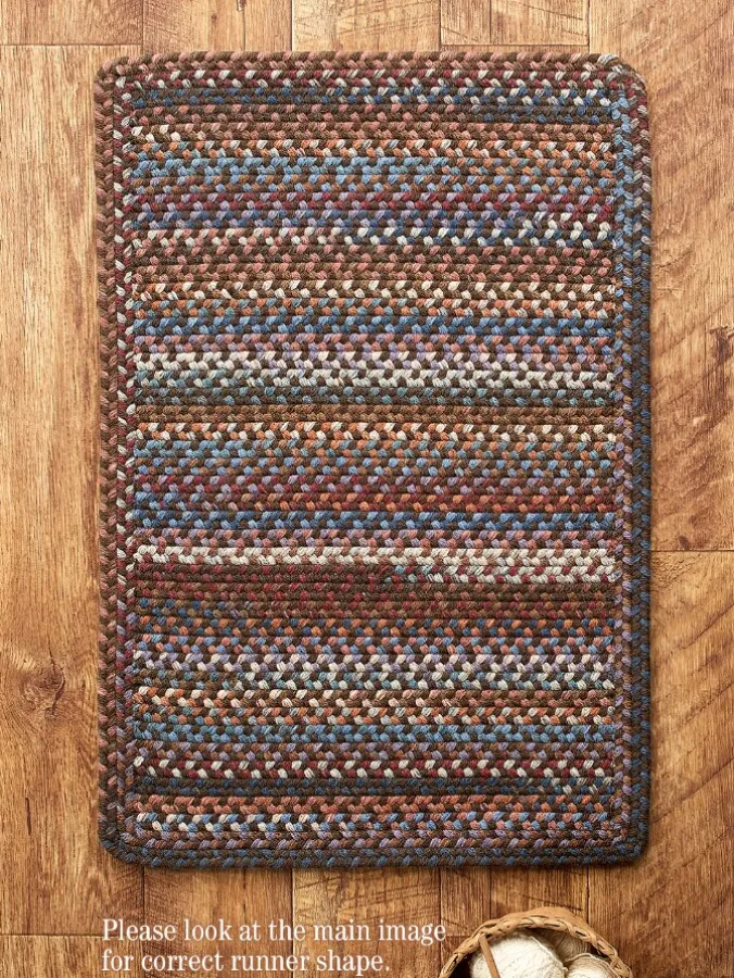 Northshire Multicolor Rectangle Braided Wool Runner Rug