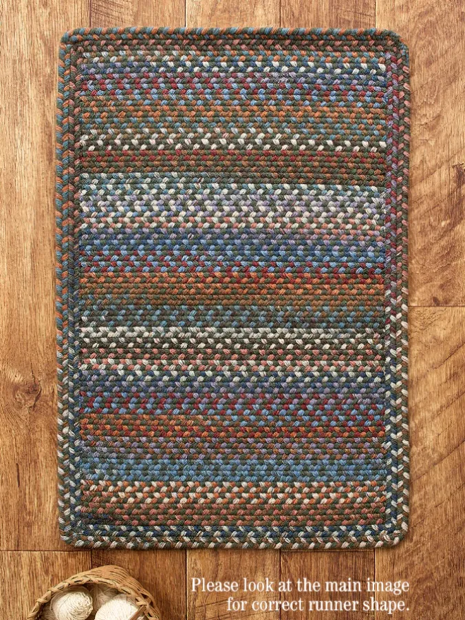 Northshire Multicolor Rectangle Braided Wool Runner Rug