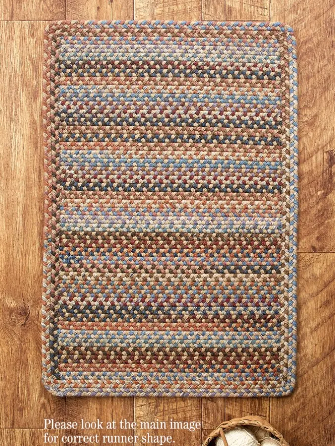 Northshire Multicolor Rectangle Braided Wool Runner Rug