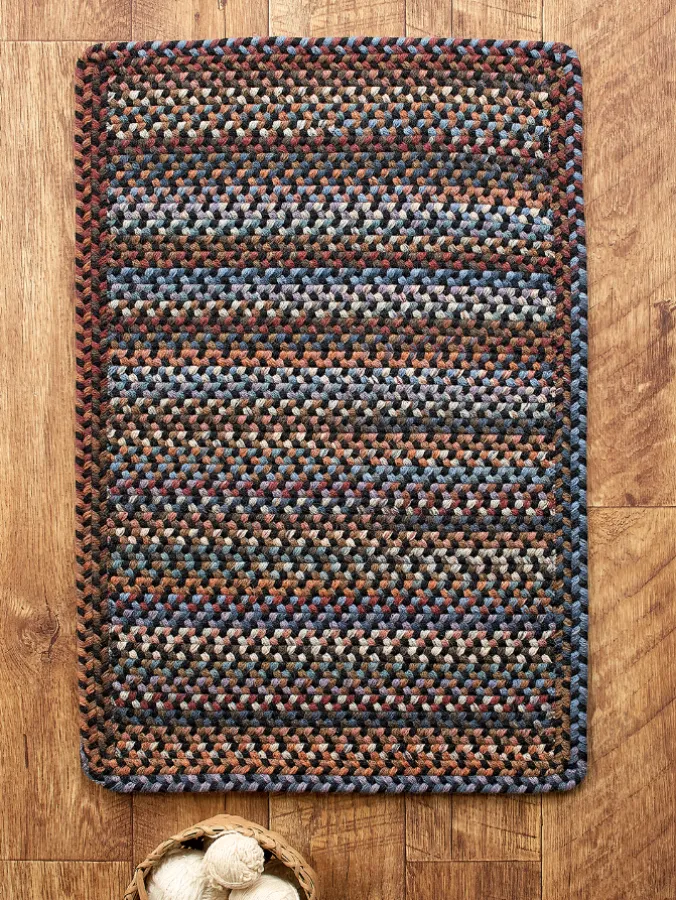 Northshire Multicolor Rectangle Braided Wool Rug