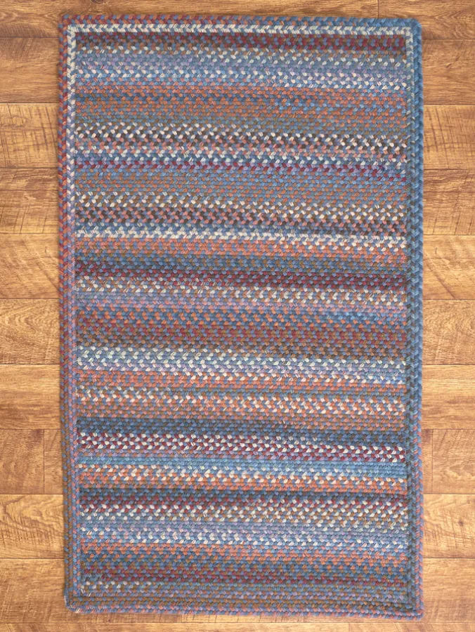 Northshire Multicolor Rectangle Braided Wool Rug