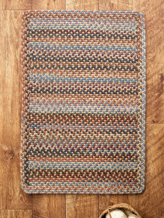Northshire Multicolor Rectangle Braided Wool Rug