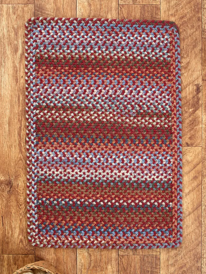 Northshire Multicolor Rectangle Braided Wool Rug