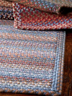 Northshire Multicolor Rectangle Braided Wool Rug