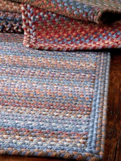 Northshire Multicolor Rectangle Braided Wool Rug