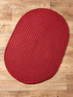 Northshire Solid Color Oval Braided Wool Rug