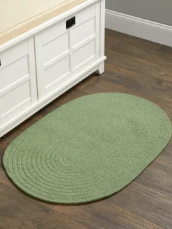 Northshire Solid Color Oval Braided Wool Rug